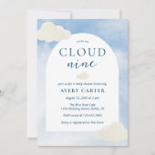 Were On Cloud 9 Modern Typography Baby Shower Invitation (Front)