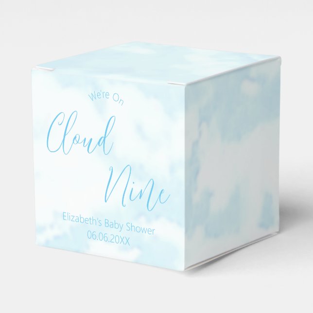 We're On Cloud Nine Baby Shower Favour Box (Front Side)