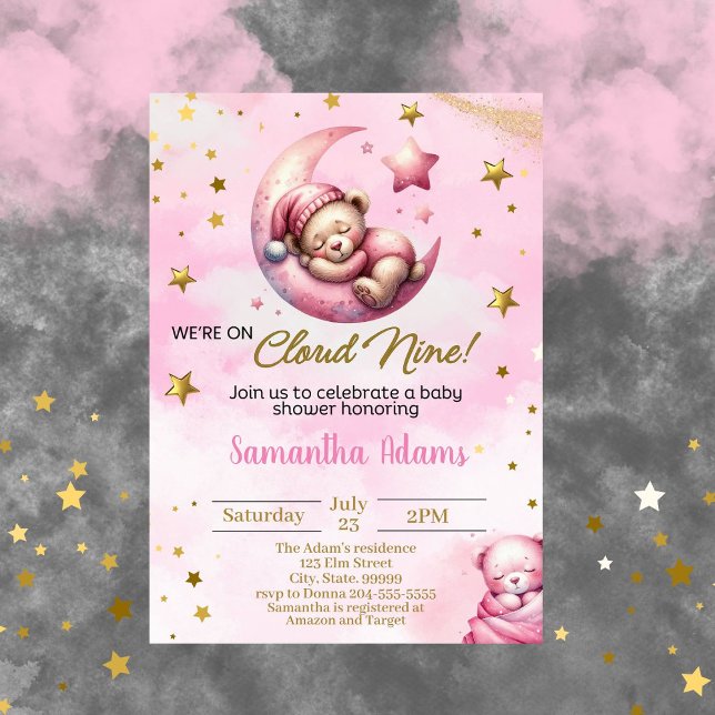 We're on Cloud Nine Baby Shower Invitation  (Creator Uploaded)