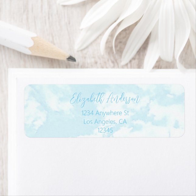 We're On Cloud Nine Baby Shower Return Address Label (Insitu)