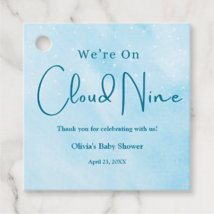 We're on Cloud Nine Boy Baby Shower Favour Tags