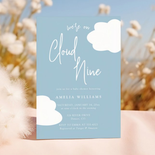 We're On Cloud Nine Gender Neutral Baby Shower Invitation (Creator Uploaded)