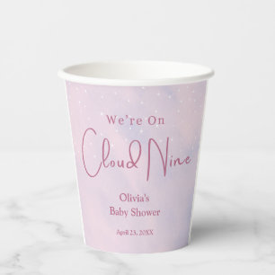 We're on Cloud Nine Girl Baby Shower Paper Cups