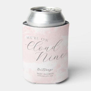We're on Cloud Nine Pink Girl Baby Shower  Can Cooler