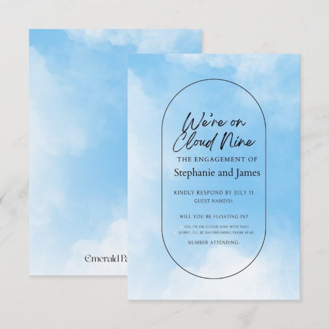 We're On Cloud Nine Response Card (Front/Back)