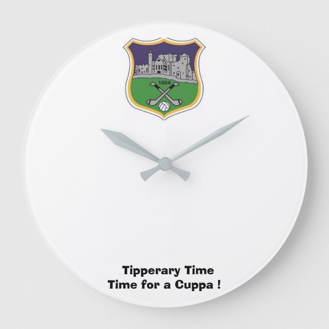 Were on Tipperary Time-Time for a Cuppa. Large Clock (Front)