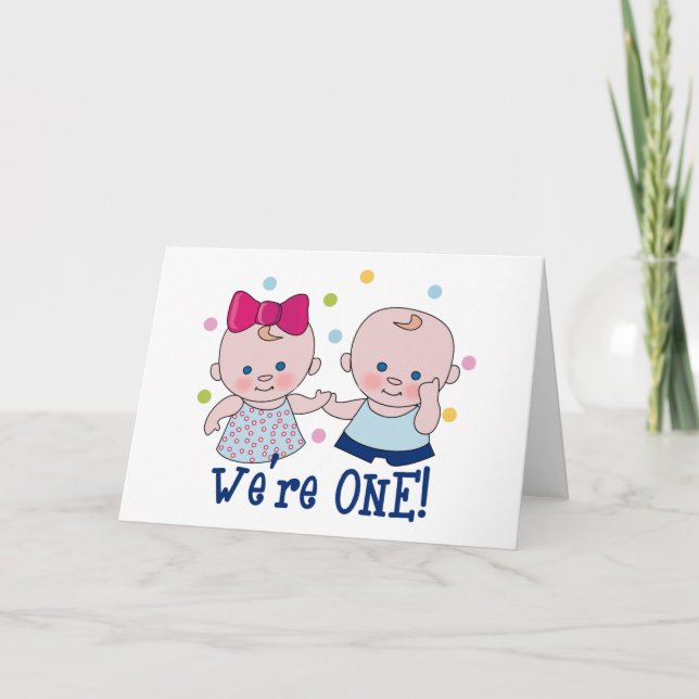 We're One Boy & Girl Card (Front)