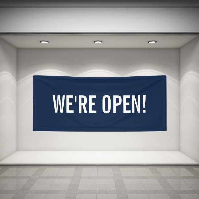 We're Open Simple Minimal Minimalist Business Bann Banner (Creator Uploaded)