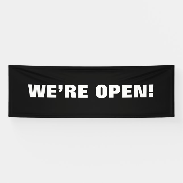 "WE'RE OPEN!" Vinyl outdoor sign (Horizontal)