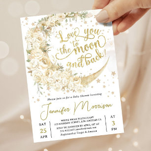 Were Over The Moon Baby Shower Gender Neutral  Invitation