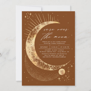 We're Over The Moon Baby Shower Invitation