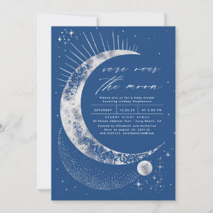 We're Over The Moon Baby Shower Invitation