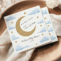 We're Over The Moon Blue Celestial Baby Shower