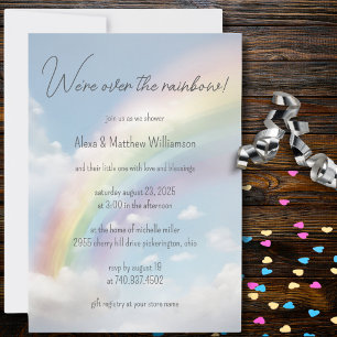 We're Over the Rainbow Baby Shower Invitation