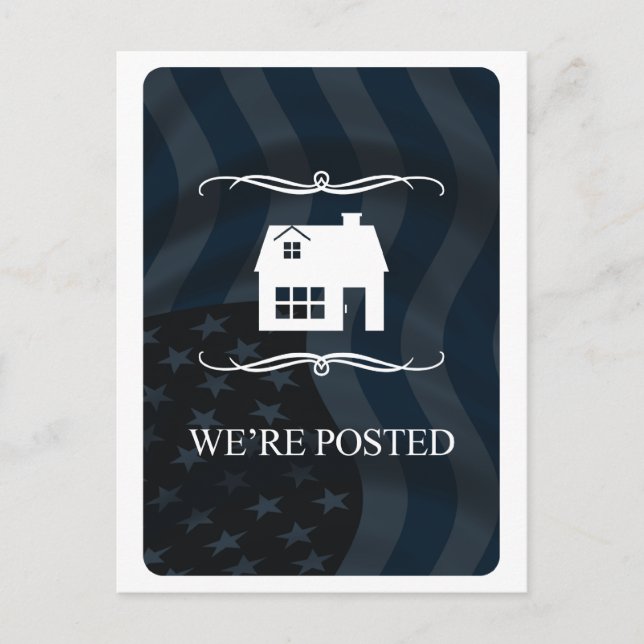 we're posted announcement : mod home postcard (Front)