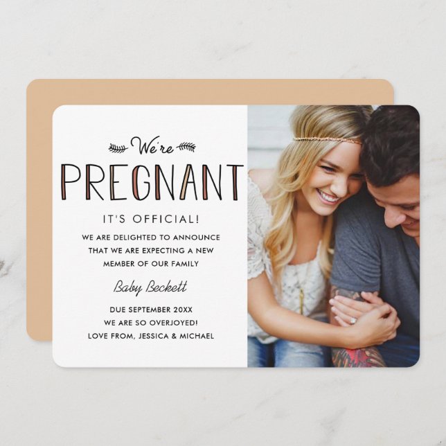 We're Pregnant | Pregnancy Announcement (Front/Back)