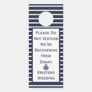 We're Recovering Door Hanger For Wedding Guests