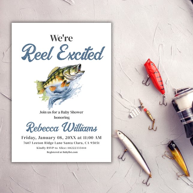 We're Reel Excited Little Fisherman Baby Shower Invitation (Creator Uploaded)