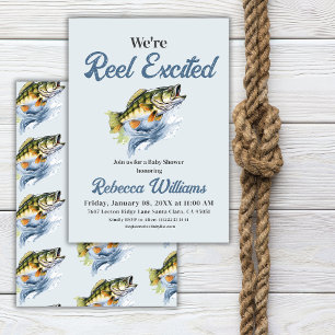 We're Reel Excited - Little Fisherman Baby Shower Invitation