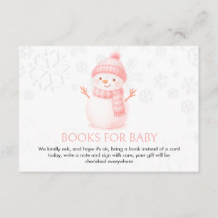 We're Snow Excited Snowmen Girl Baby Shower Enclosure Card