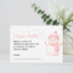 We're Snow Excited Snowmen Girl Baby Shower Enclosure Card