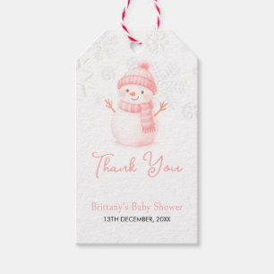 We're Snow Excited Snowmen Girl Baby Shower Gift Tags