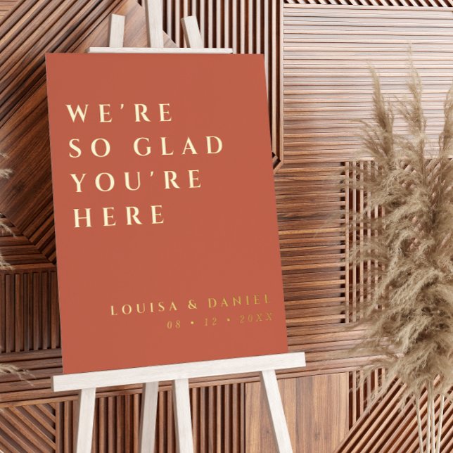 We're So Glad You're Here Terracotta Wedding Foil Prints (Creator Uploaded)