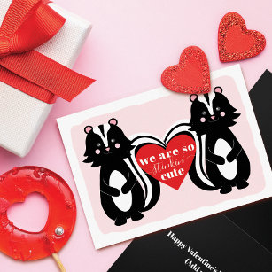 We're Stinkin' Cute Skunk Valentine's Day Greeting Holiday Card