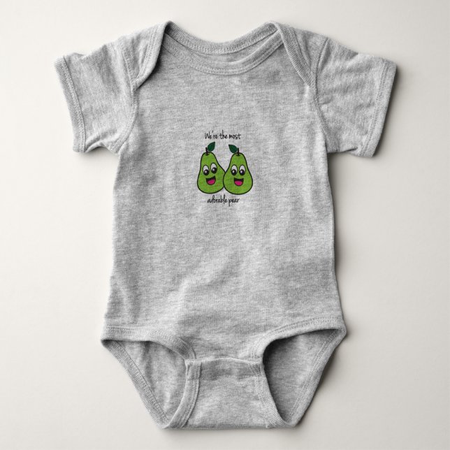 We're the Most Adorable Pear Twin Baby Baby Bodysuit (Front)