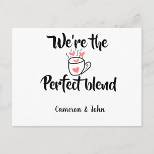 We're the perfect blend coffee love valentine'name holiday postcard