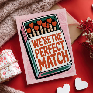 We're The Perfect Match Pun Funny Valentine's Day Holiday Card