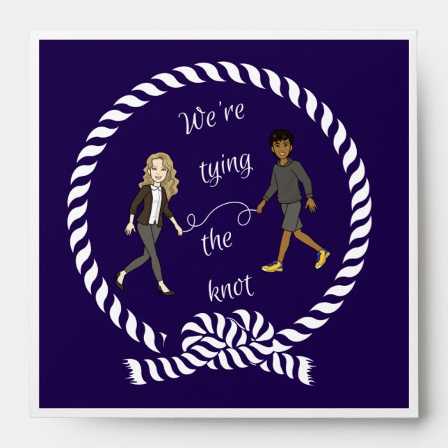 We're Tying The Knot Nautical Coloured Anime  Envelope (Front)