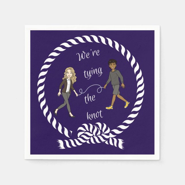 We're Tying The Knot Nautical Coloured Anime    Napkin (Front)