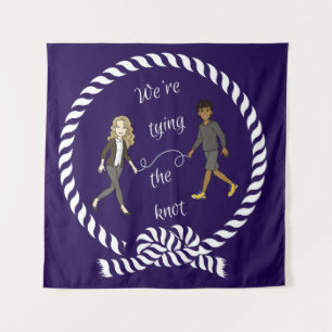 We're Tying The Knot Nautical Coloured Anime Tapestry
