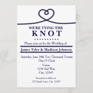 WE'RE TYING THE KNOT Nautical Wedding Invitations