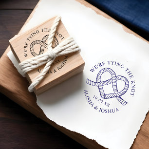 We're Tying The Knot Rope Heart Nautical Wedding Rubber Stamp