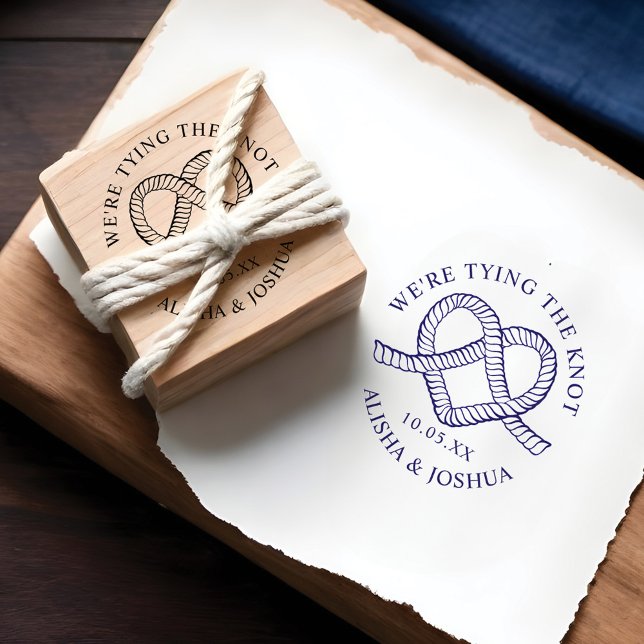We're Tying The Knot Rope Heart Nautical Wedding Rubber Stamp (We're Tying The Knot Rope Heart Nautical Wedding Rubber Stamp)