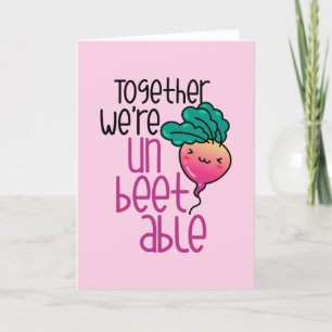 We're Unbeetable Beet Pun Funny Valentine's Day Holiday Card