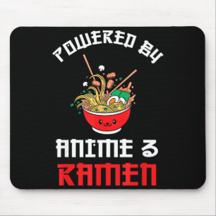 Wered By Anime And Ramen, Funny Anime Noodle Lover Mouse Pad