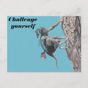 Wererat Girl Free Climbing Fantasy Art Postcard