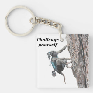 Wererat Girl Rock Climbing Challenge Keychain