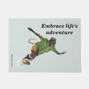 Wererat Snowboarder Sport Fantasy Art Doormat