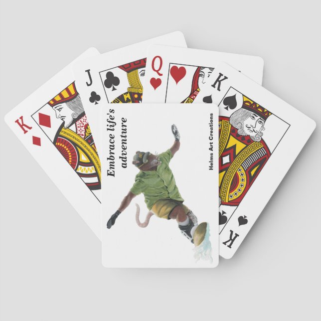 Wererat Snowboarder Sport Fantasy Playing Cards (Back)