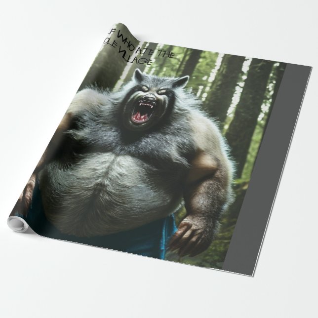 Werewolf Ate The Village glossy wrapping paper (Unrolled)