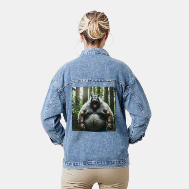 Werewolf Ate Whole Village women denim jacket (Model)