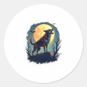 Werewolf Beagle Howl Classic Round Sticker