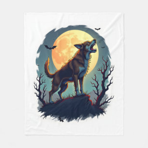 Werewolf Beagle Howl Fleece Blanket