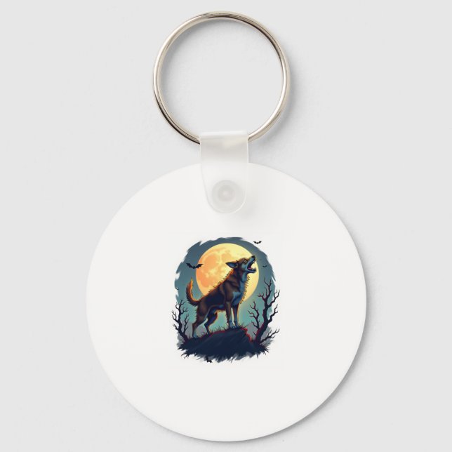 Werewolf Beagle Howl Key Ring (Front)