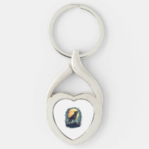 Werewolf Beagle Howl Key Ring