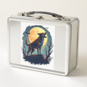 Werewolf Beagle Howl Metal Lunch Box